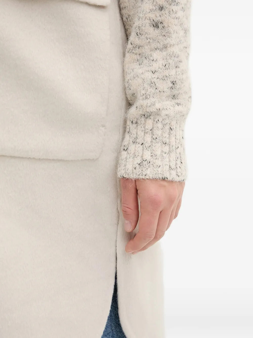 Knit Sleeve Pocket Coat