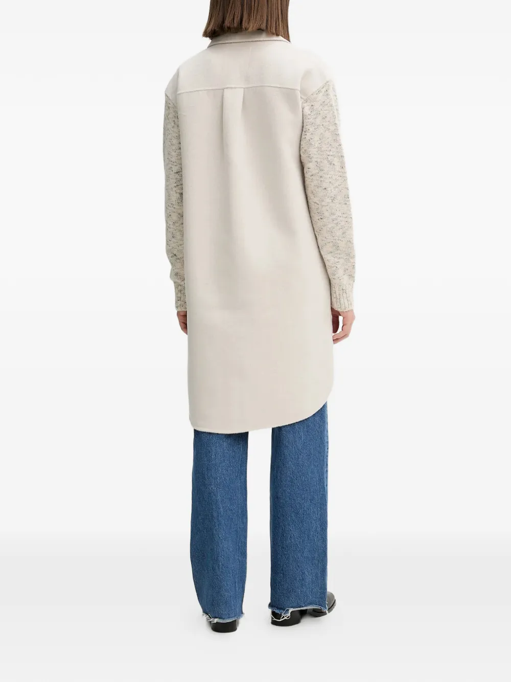 Knit Sleeve Pocket Coat