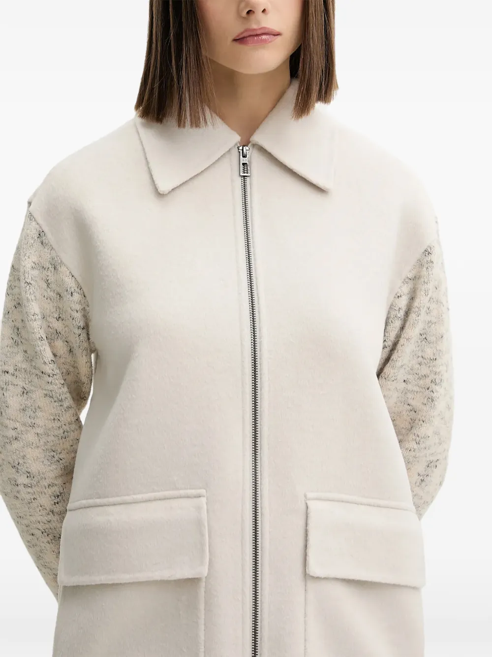 Knit Sleeve Pocket Coat