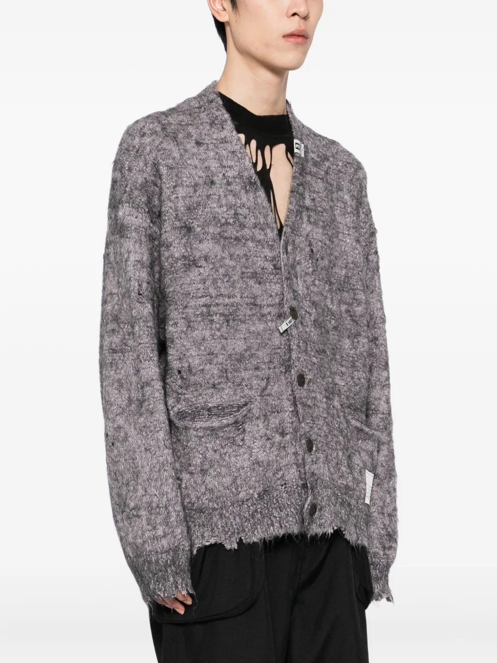 Miharayasuhiro Logo-patch Cardigan In Purple