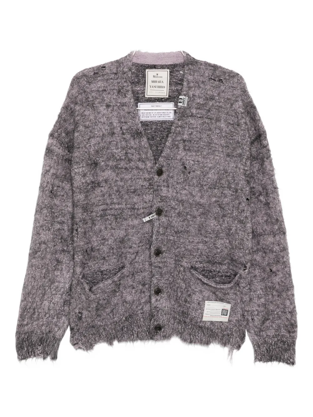 Miharayasuhiro Logo-patch Cardigan In Purple