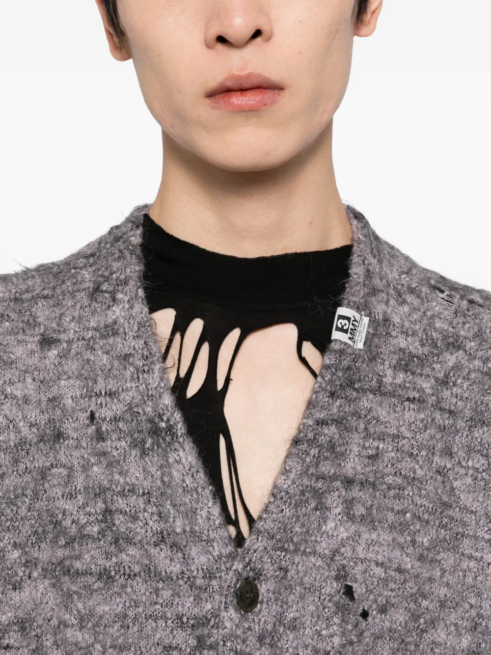 Miharayasuhiro Logo-patch Cardigan In Purple