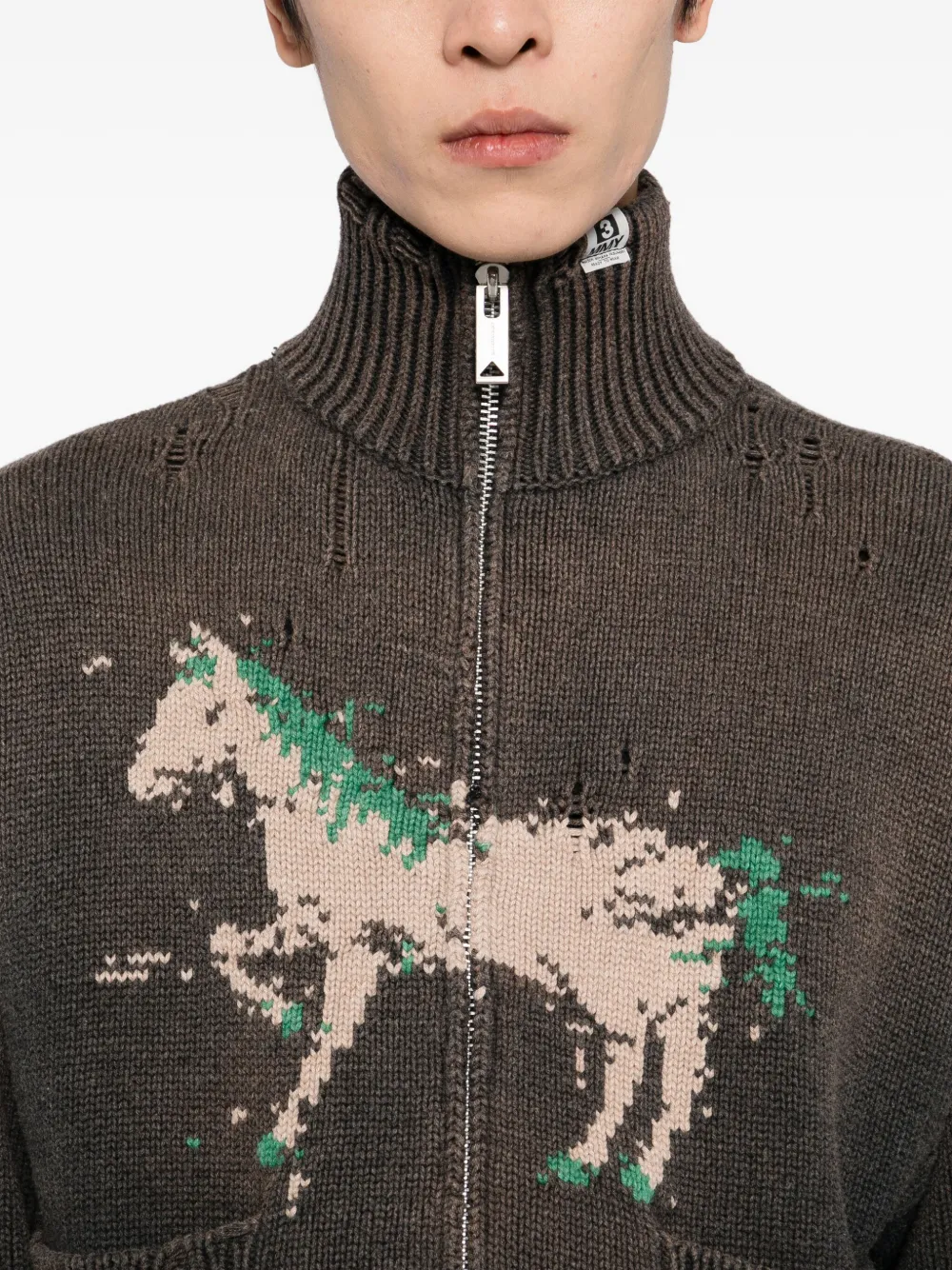 Maison MIHARA YASUHIRO Vest met geborduurd paard Bruin