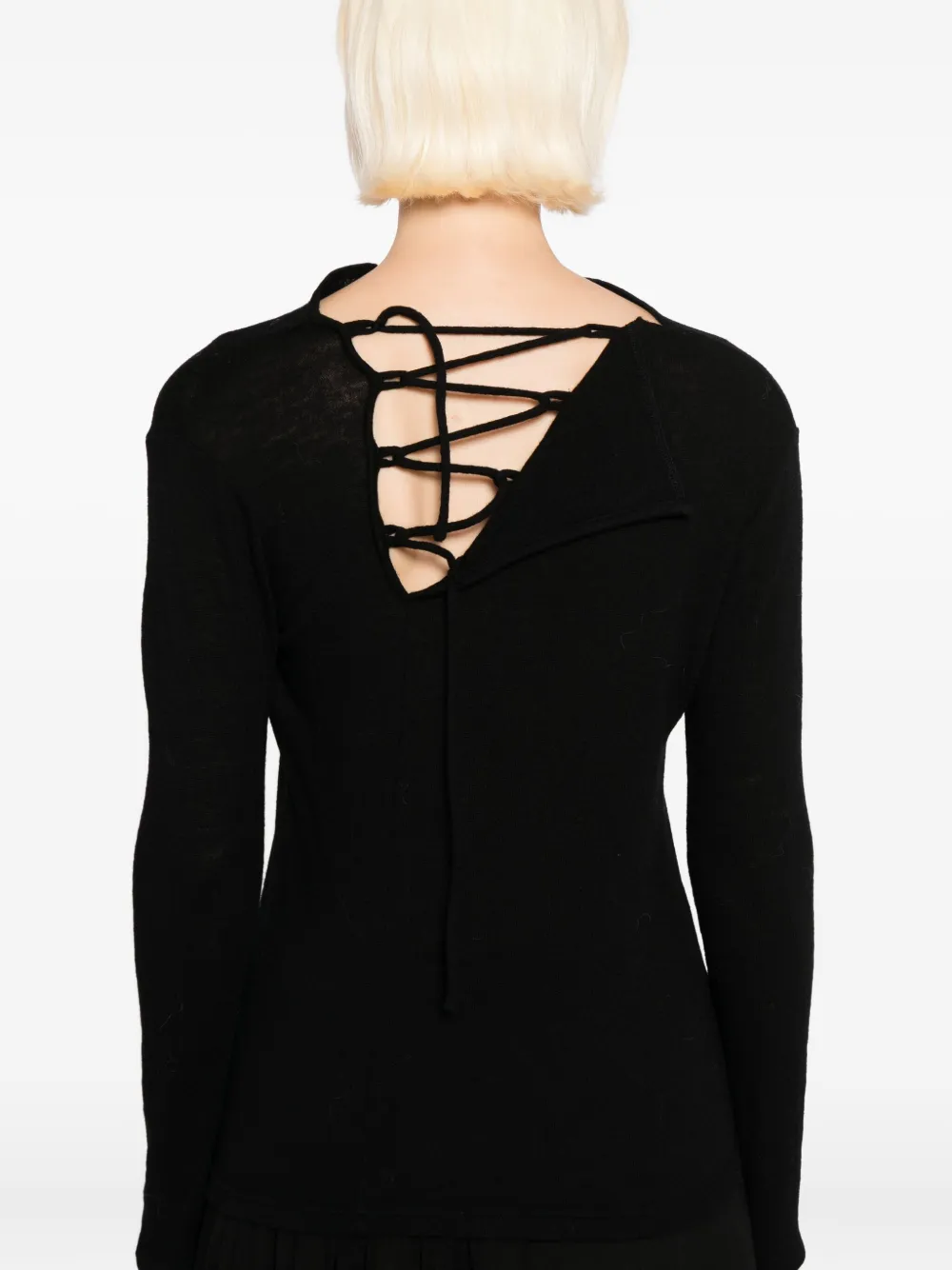 Yohji Yamamoto Lace-up Back Knitwear In Multi