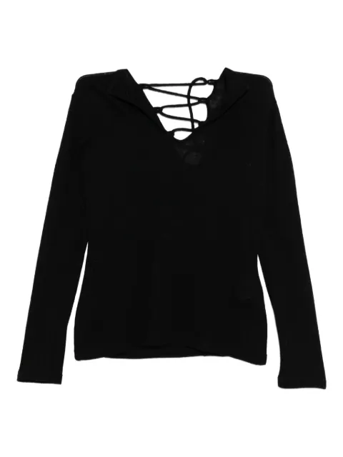 Yohji Yamamoto lace-up back knitwear