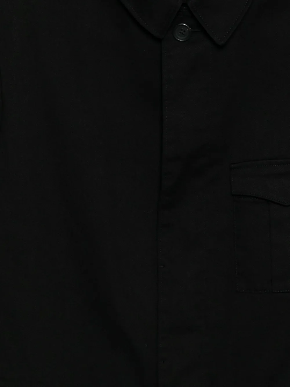 Y's Cotton Shirt Jacket In Black