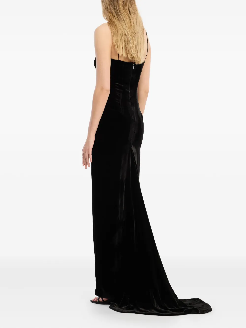 ROTATE BIRGER CHRISTENSEN Jurk met treindetail Zwart