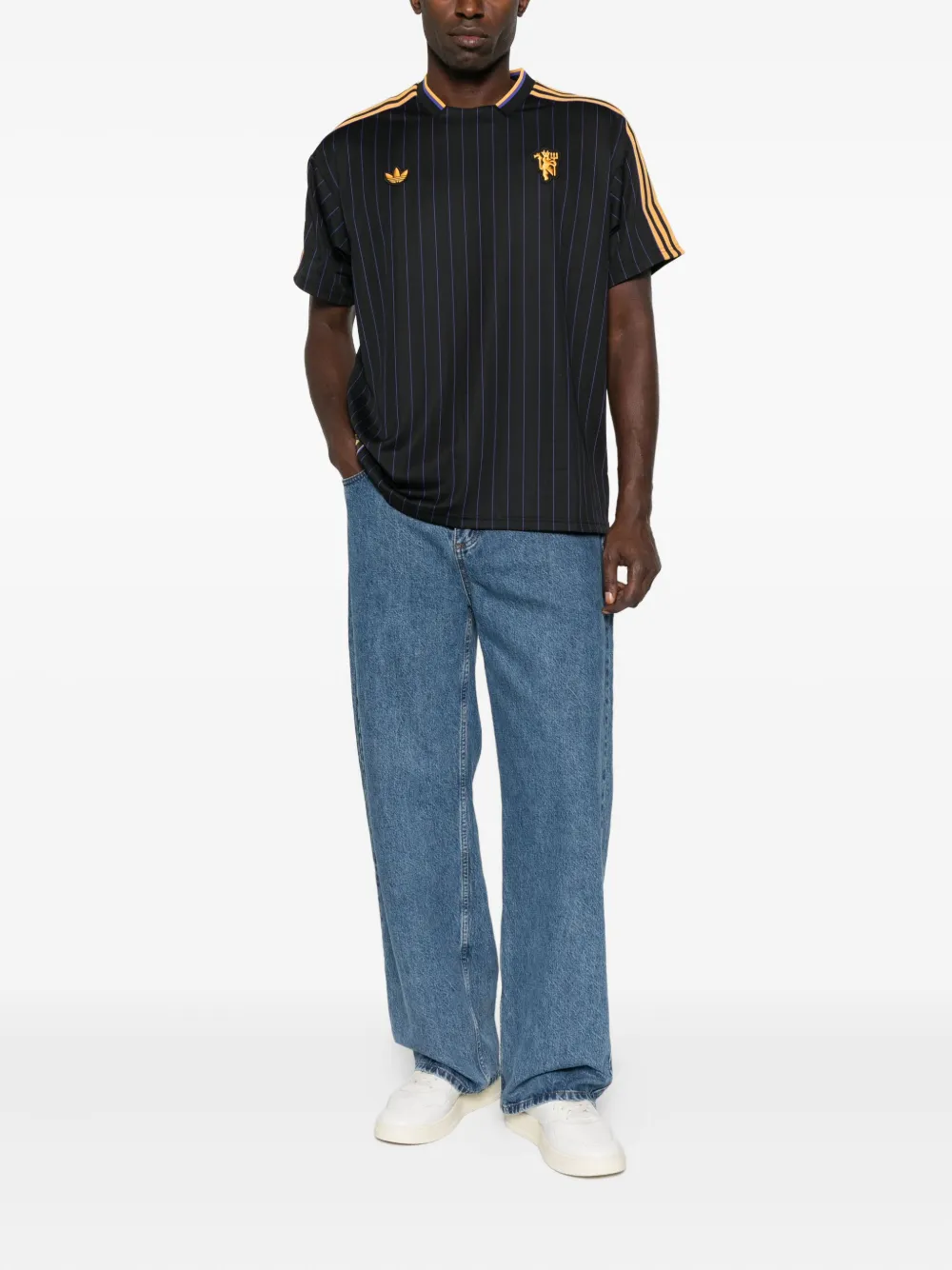 adidas pinstripe-striped three-stripe logo T-shirt | T-Shirts | Image 2