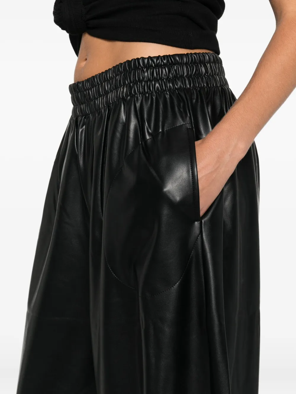 Norma Kamali Broek met elastische taille en wijde pijpen Zwart