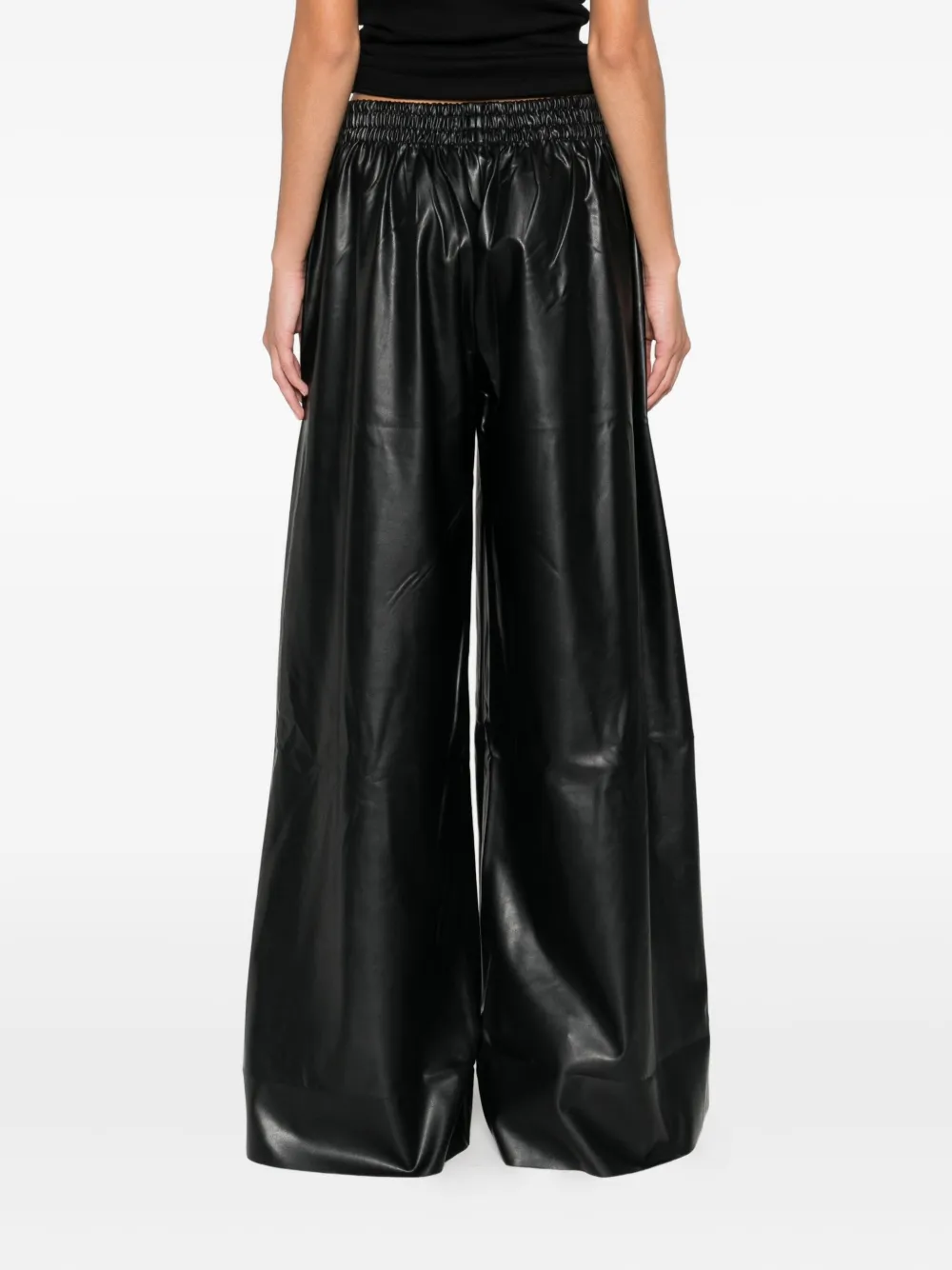 Norma Kamali Broek met elastische taille en wijde pijpen Zwart