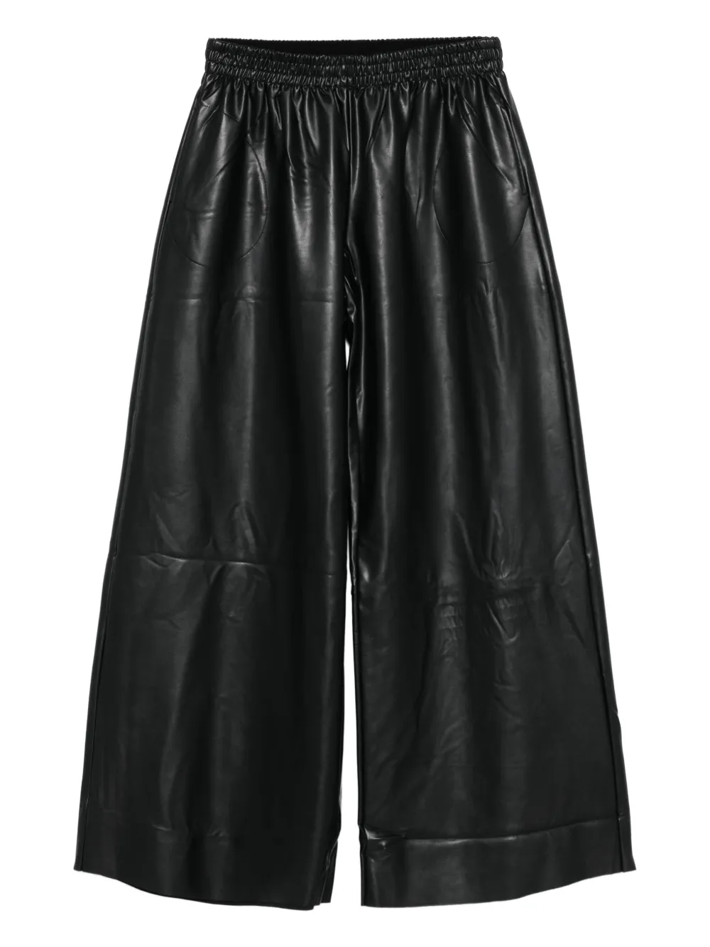 Norma Kamali Elastic-waist Wide-leg Trousers In Black