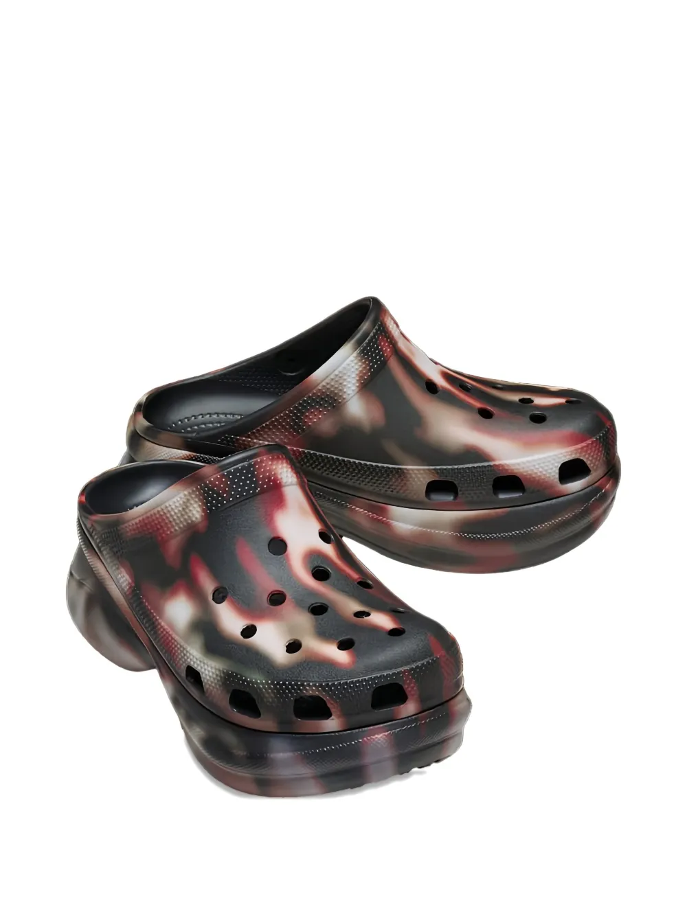 Crocs tie-dye pattern mules Black