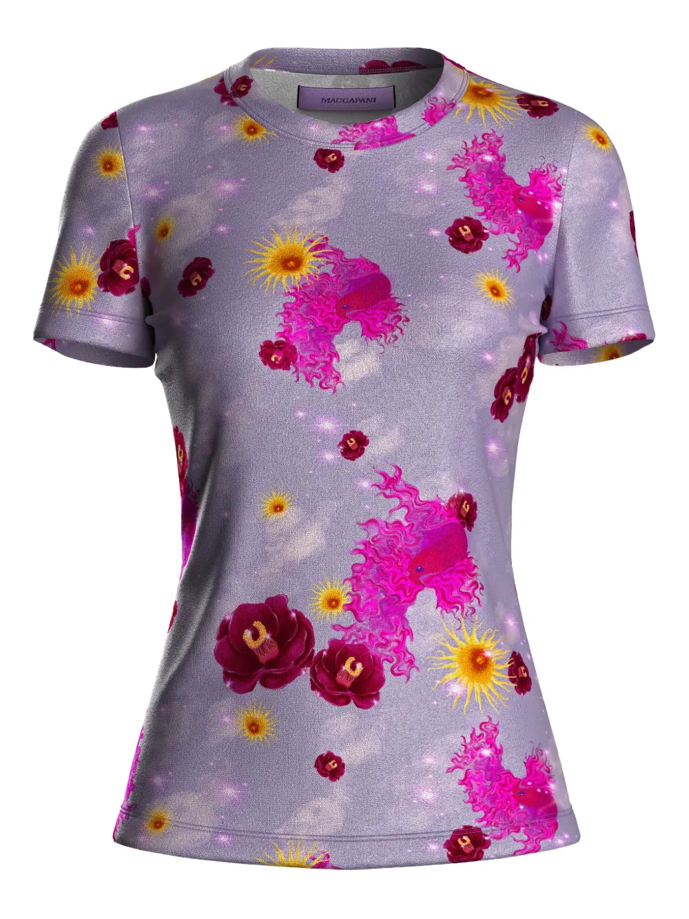Maccapani Abstract-print Short-sleeved T-shirt In Purple