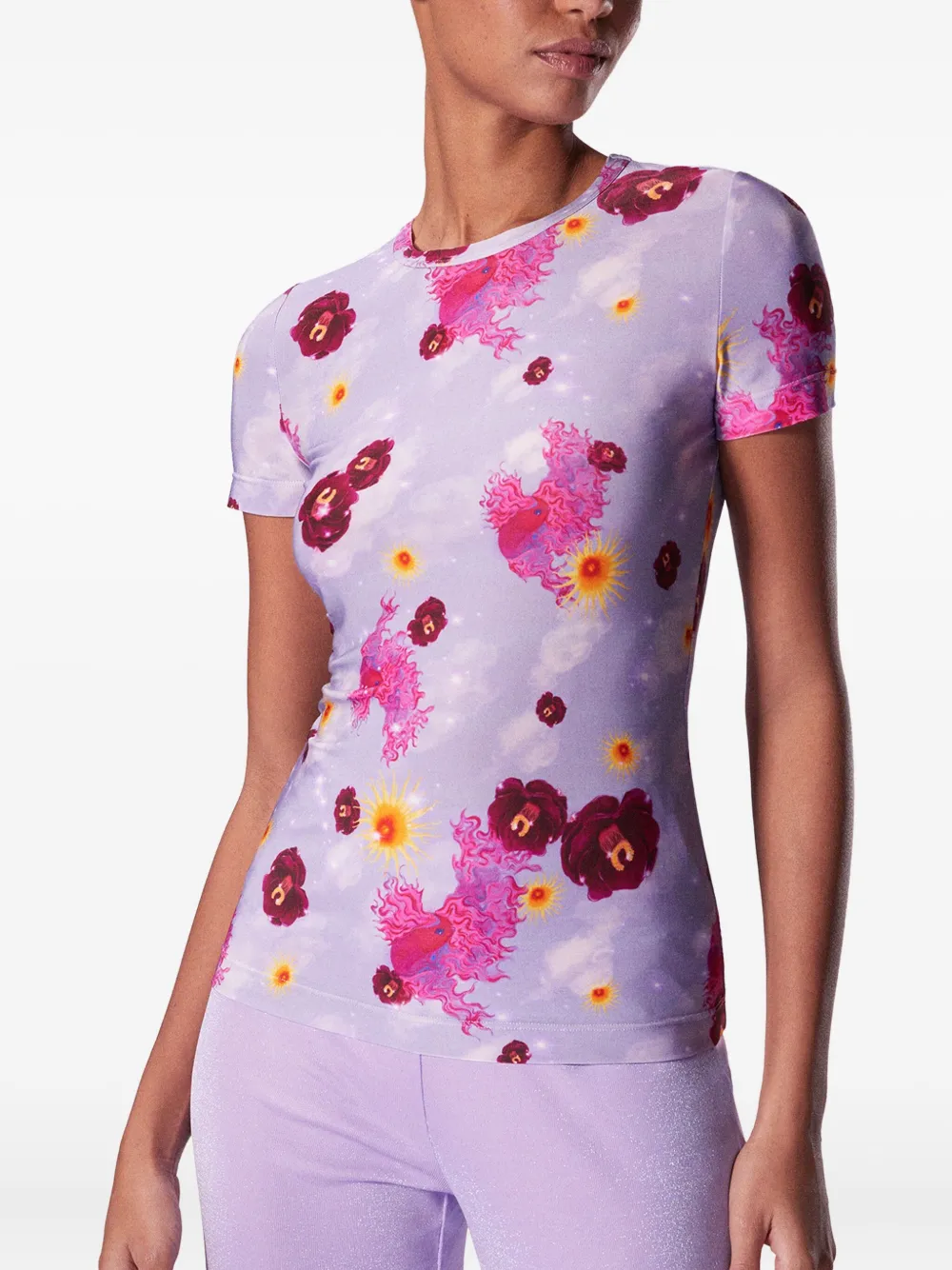 Maccapani Abstract-print Short-sleeved T-shirt In Purple