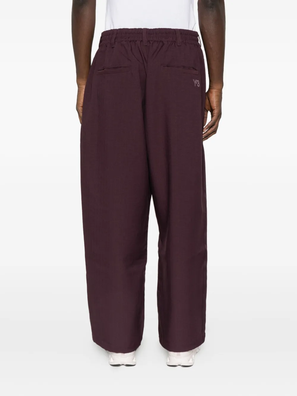 Y-3 Broek met trekkoordtaille Paars