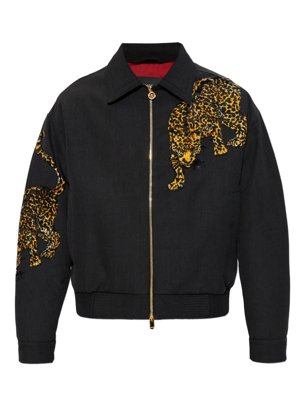 Versace Long-sleeved Casual Jacket In Black