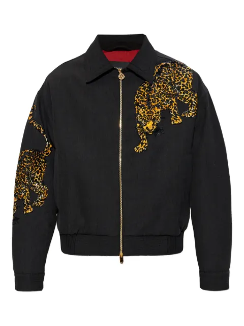 Versace animal-print zip-up jacket