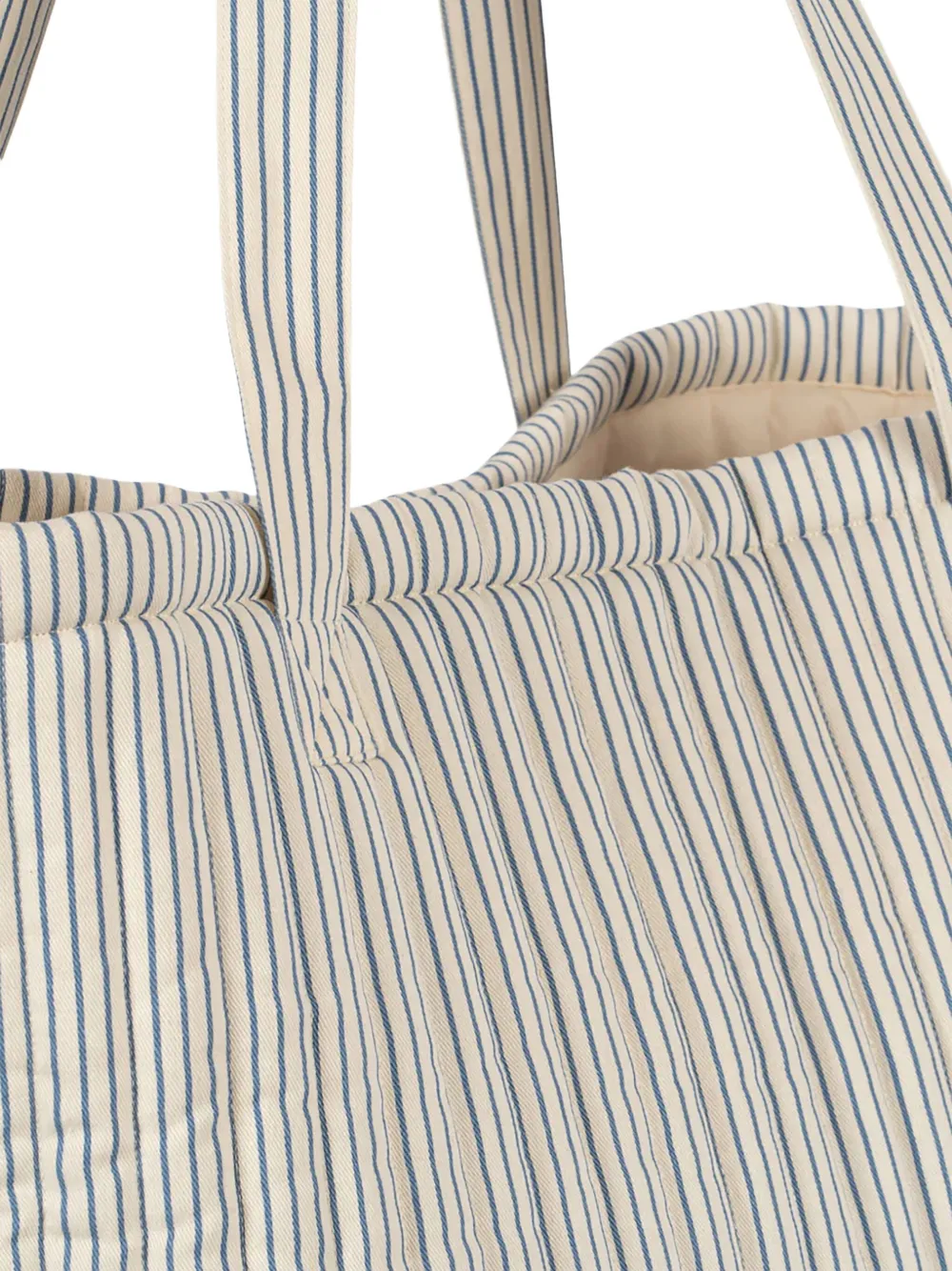 Konges Sløjd Molly gestreepte gewatteerde tas Beige