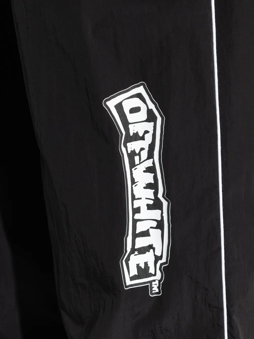 Off-white Comfortable Wide Leg Track Trousers In Black