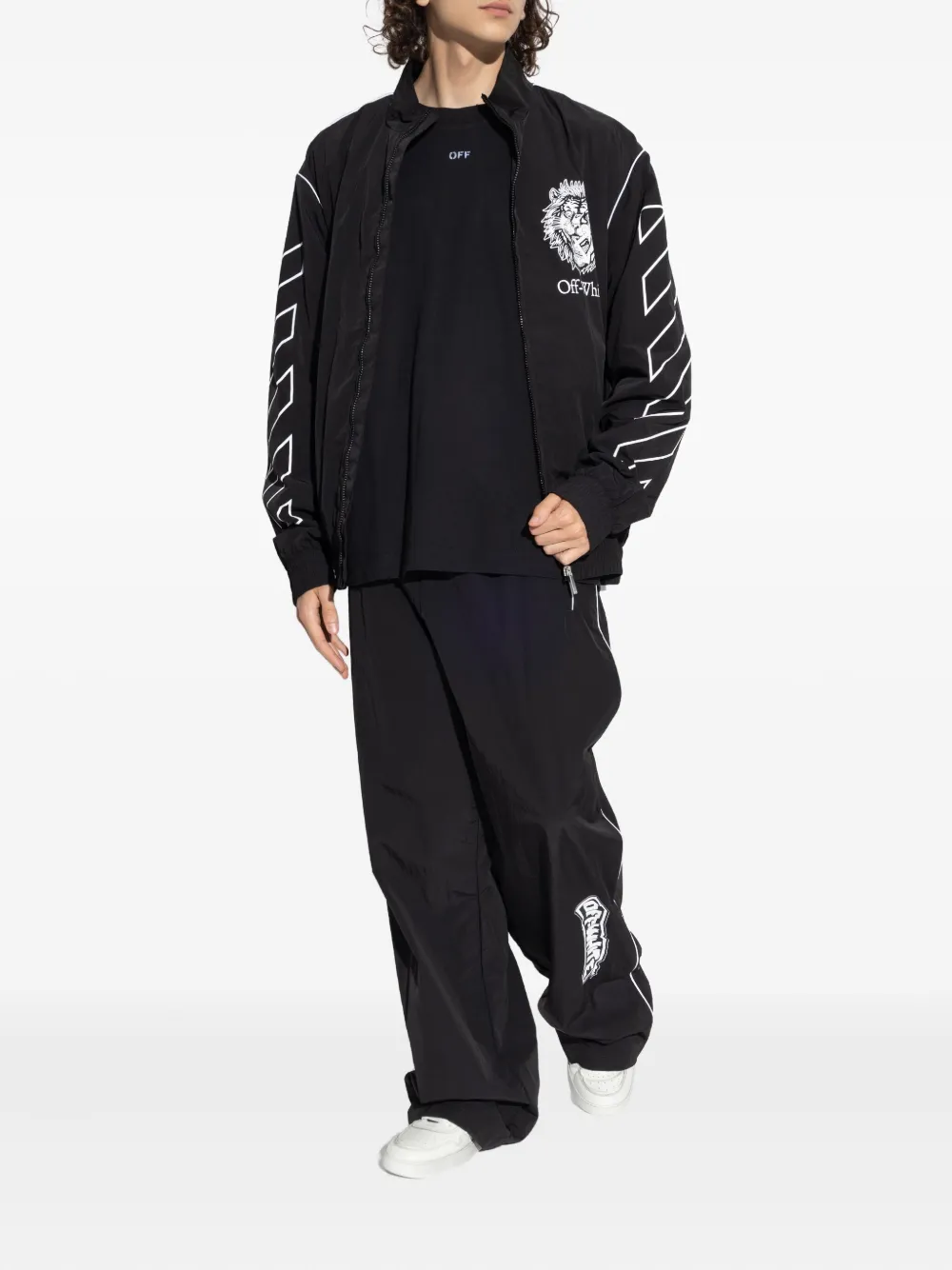 Off-White logo-detail side-stripe trousers - Zwart