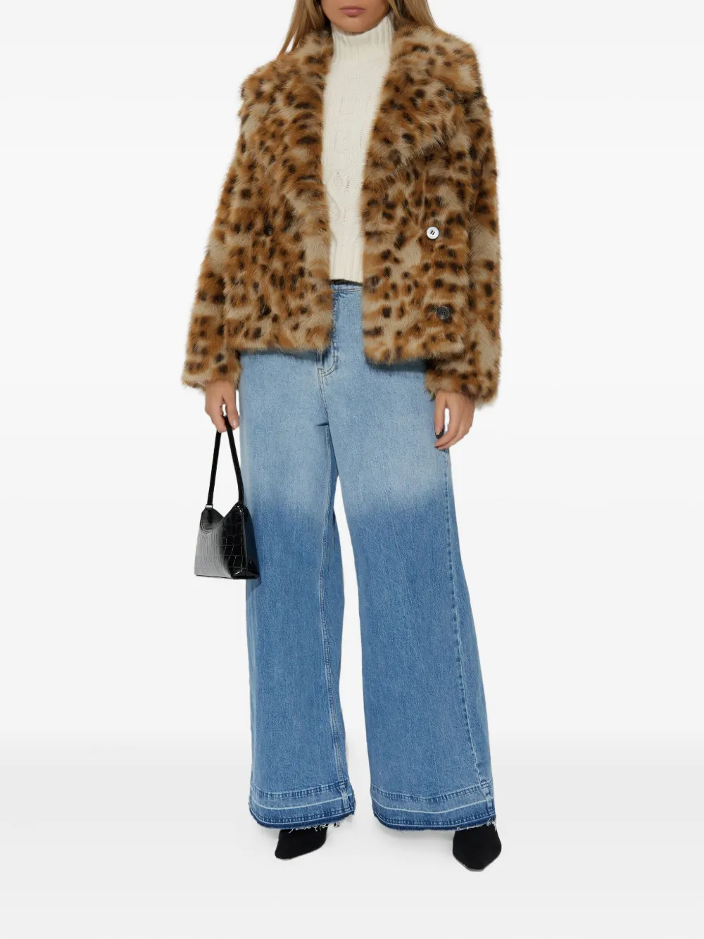 Munthe Lestine Leopard-print Double-breasted Jacket In Brown