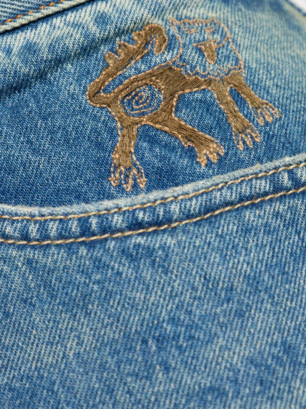 Paul Smith Embroidered-motif Jeans In Blue