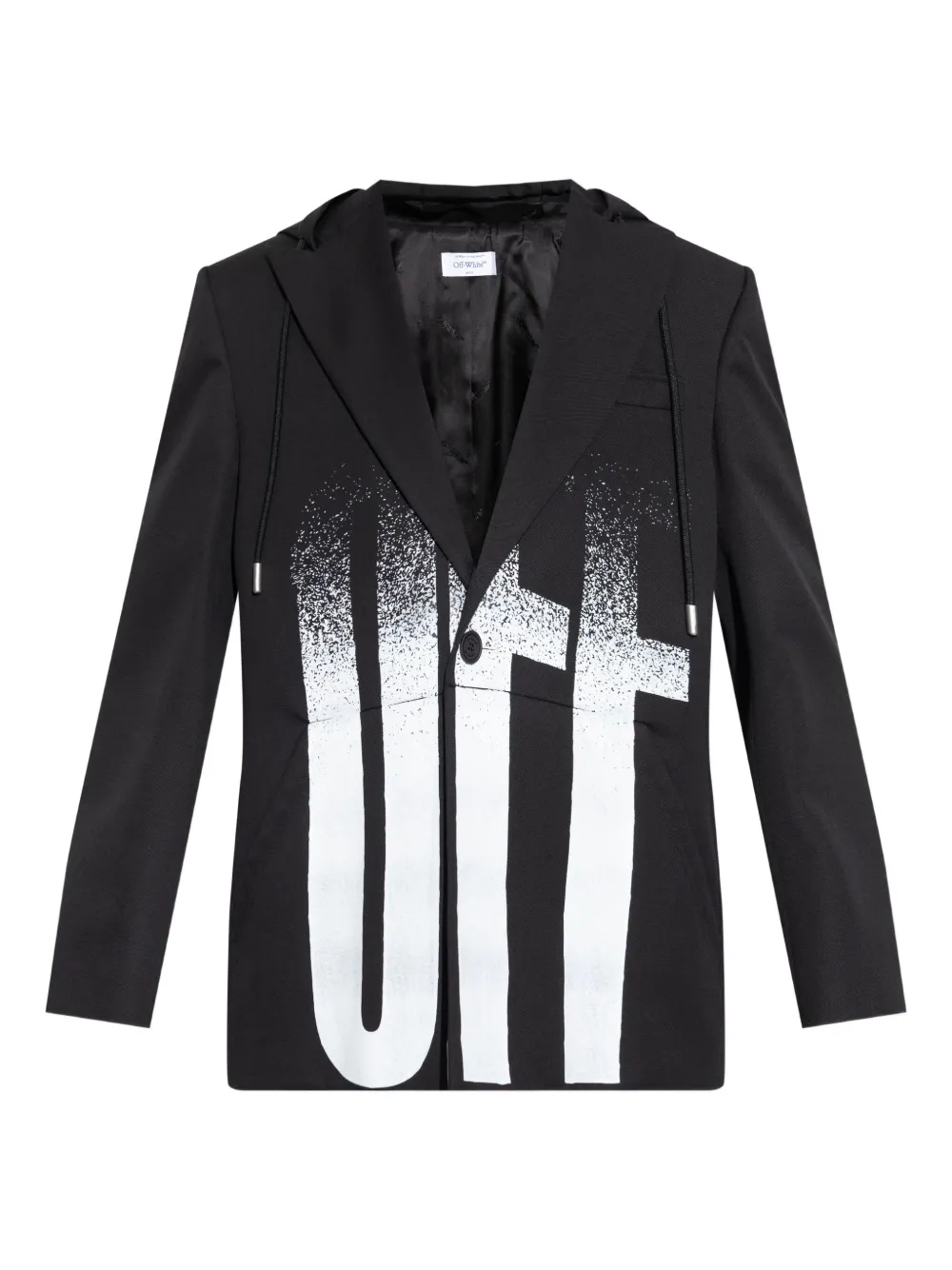 Off-White hooded spray-paint jacket - ブラック Off-White hooded spray-paint jacket - ブラック