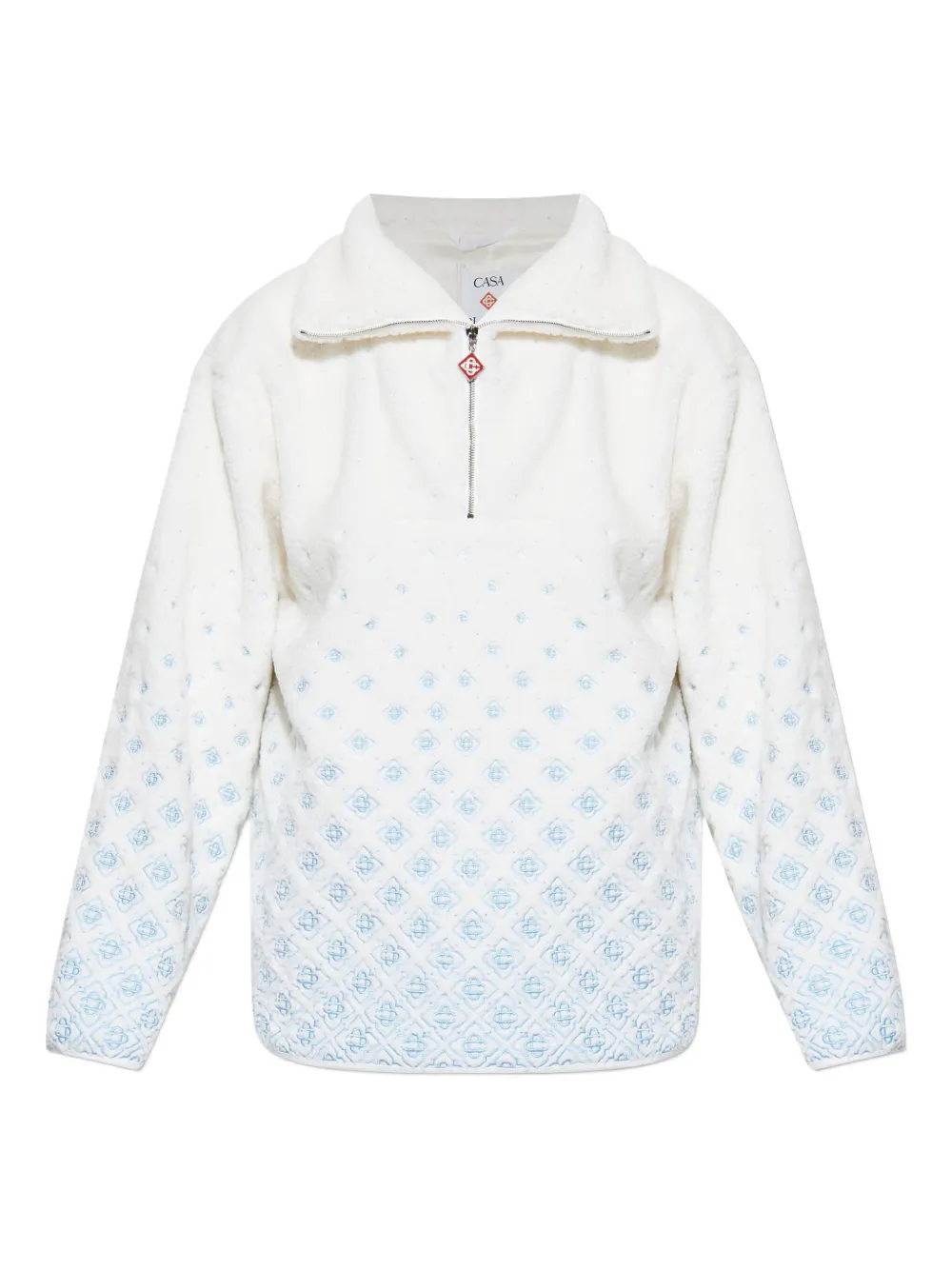 Casablanca logo-embroidered fleece jacket | White | Image 1