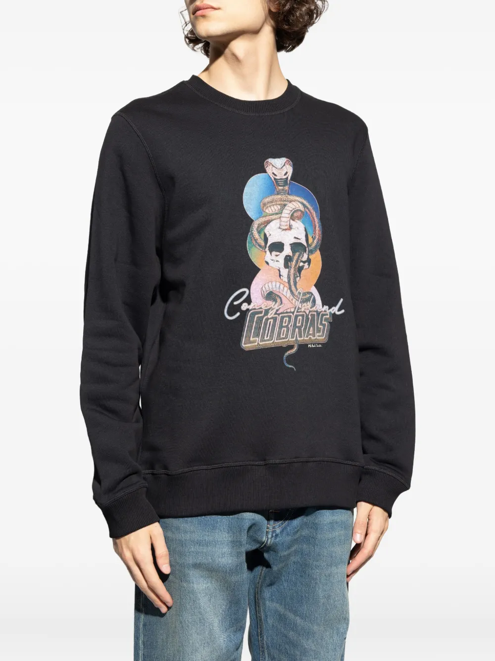 PS Paul Smith Sweater met ronde hals en slangenprint Zwart