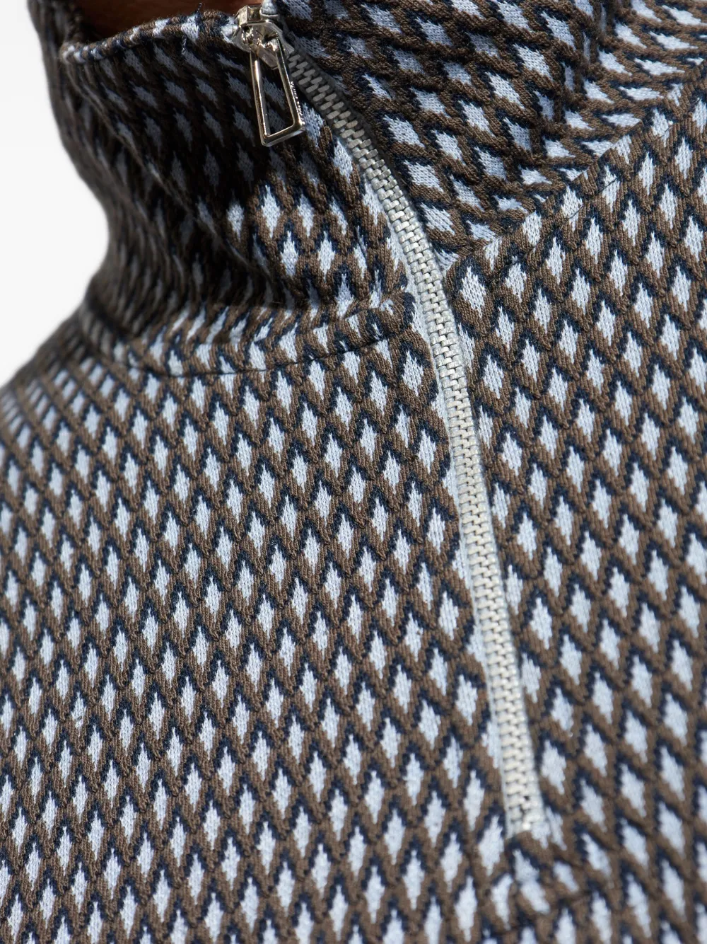 Ps By Paul Smith Geometric-pattern Half-zip Sweatshirt In Gray