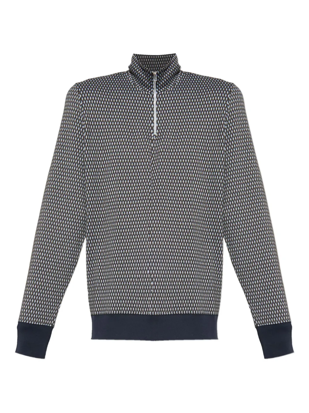 PS Paul Smith geometric-pattern half-zip sweatshirt - ブルー PS Paul Smith geometric-pattern half-zip sweatshirt - ブルー