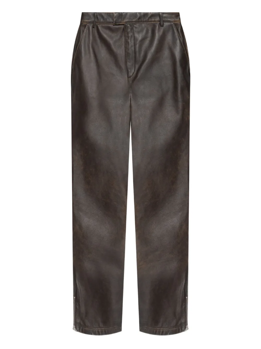 Represent Leather Trousers In Brown