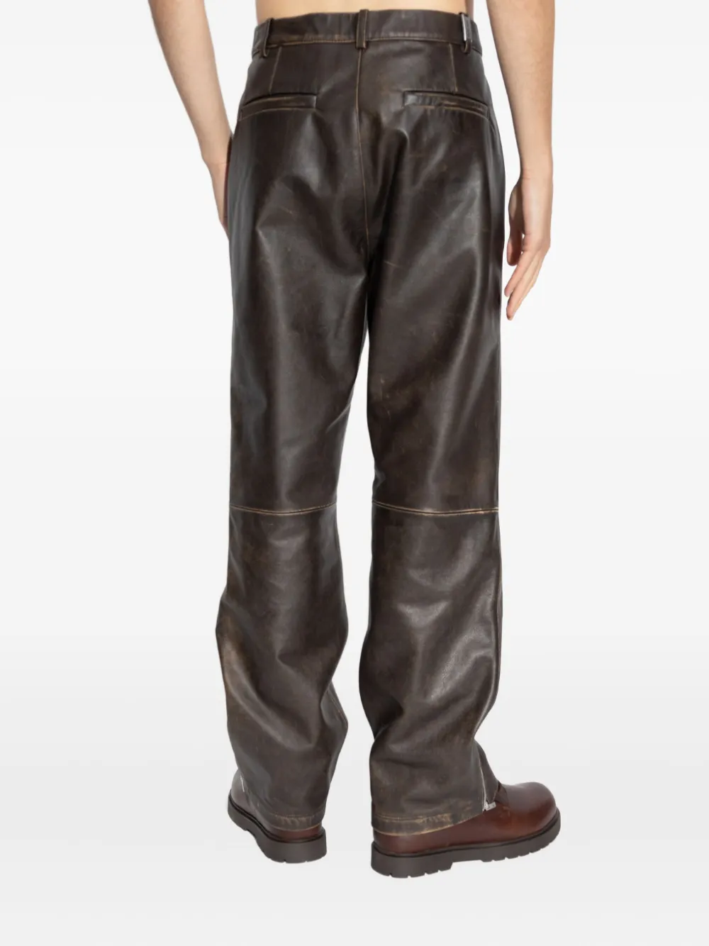 Represent Leather Trousers In Brown