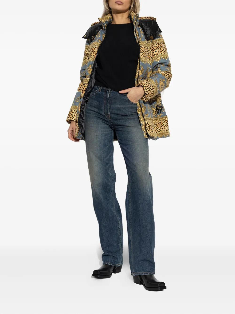 Versace plaque-detailed jeans - Blauw