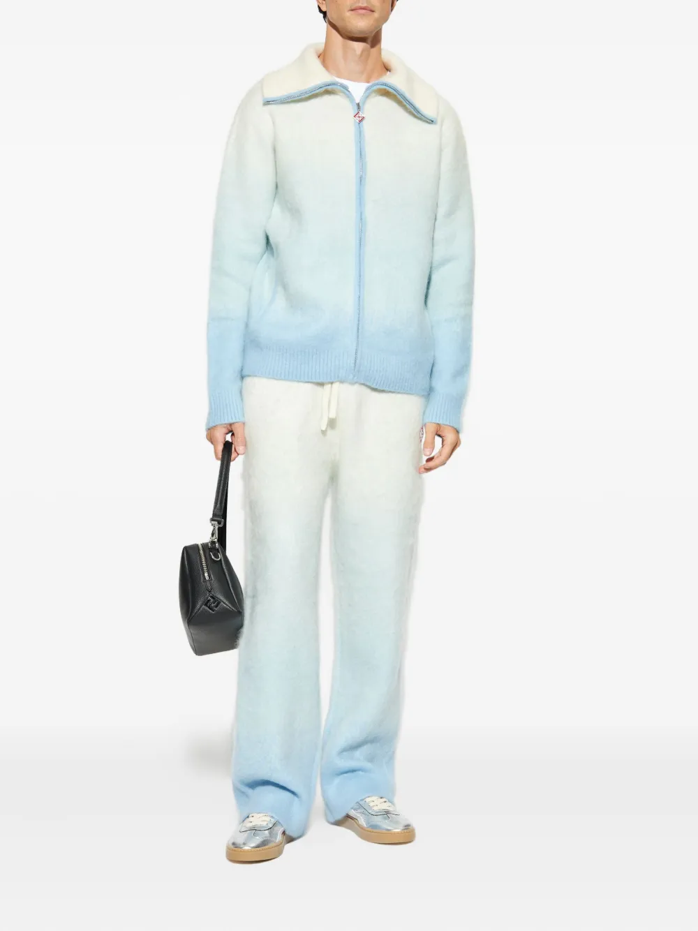 Casablanca Broek met ombré-effect en logopatch - Blauw