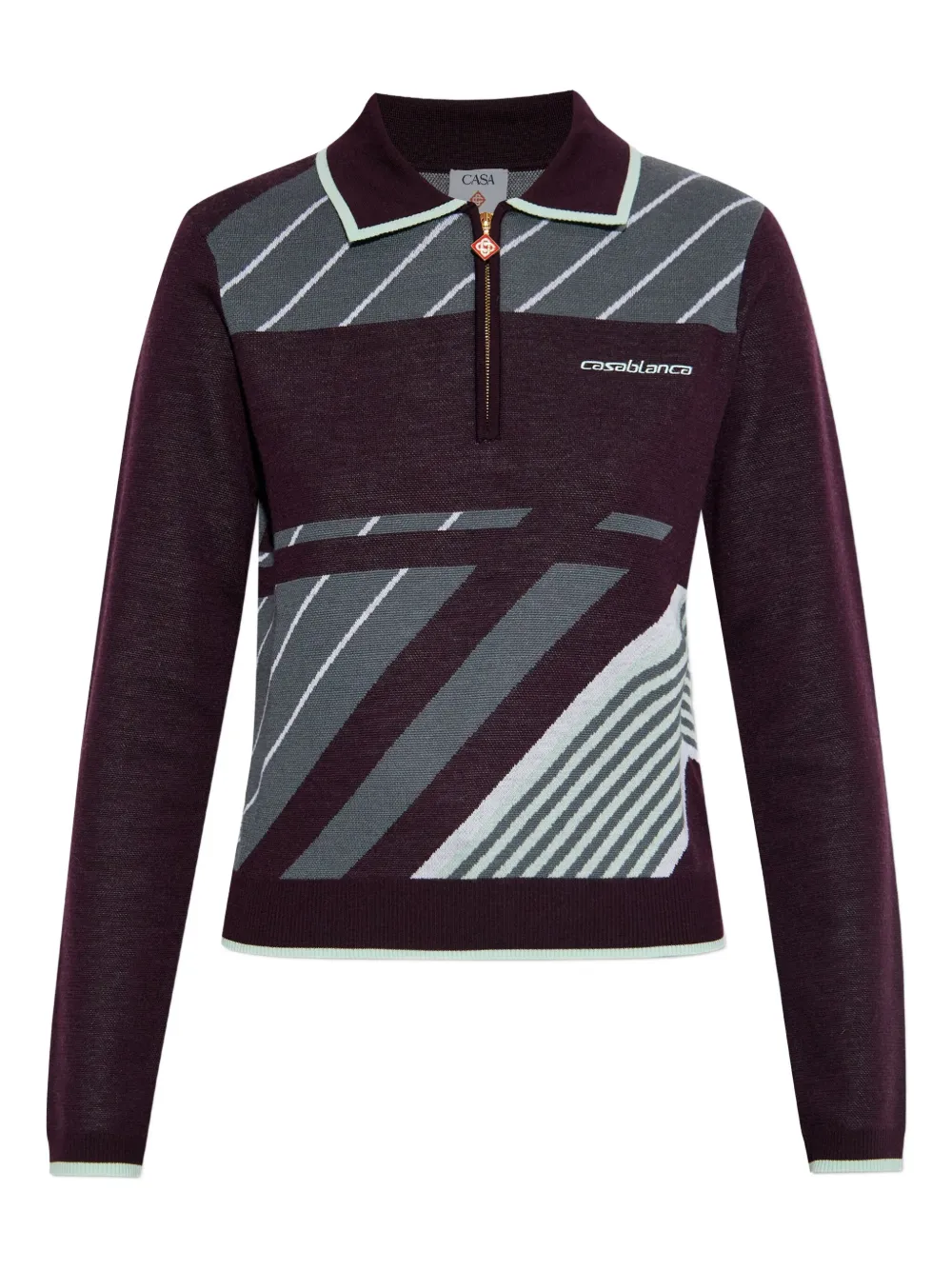Casablanca striped polo shirt | Green | Image 1