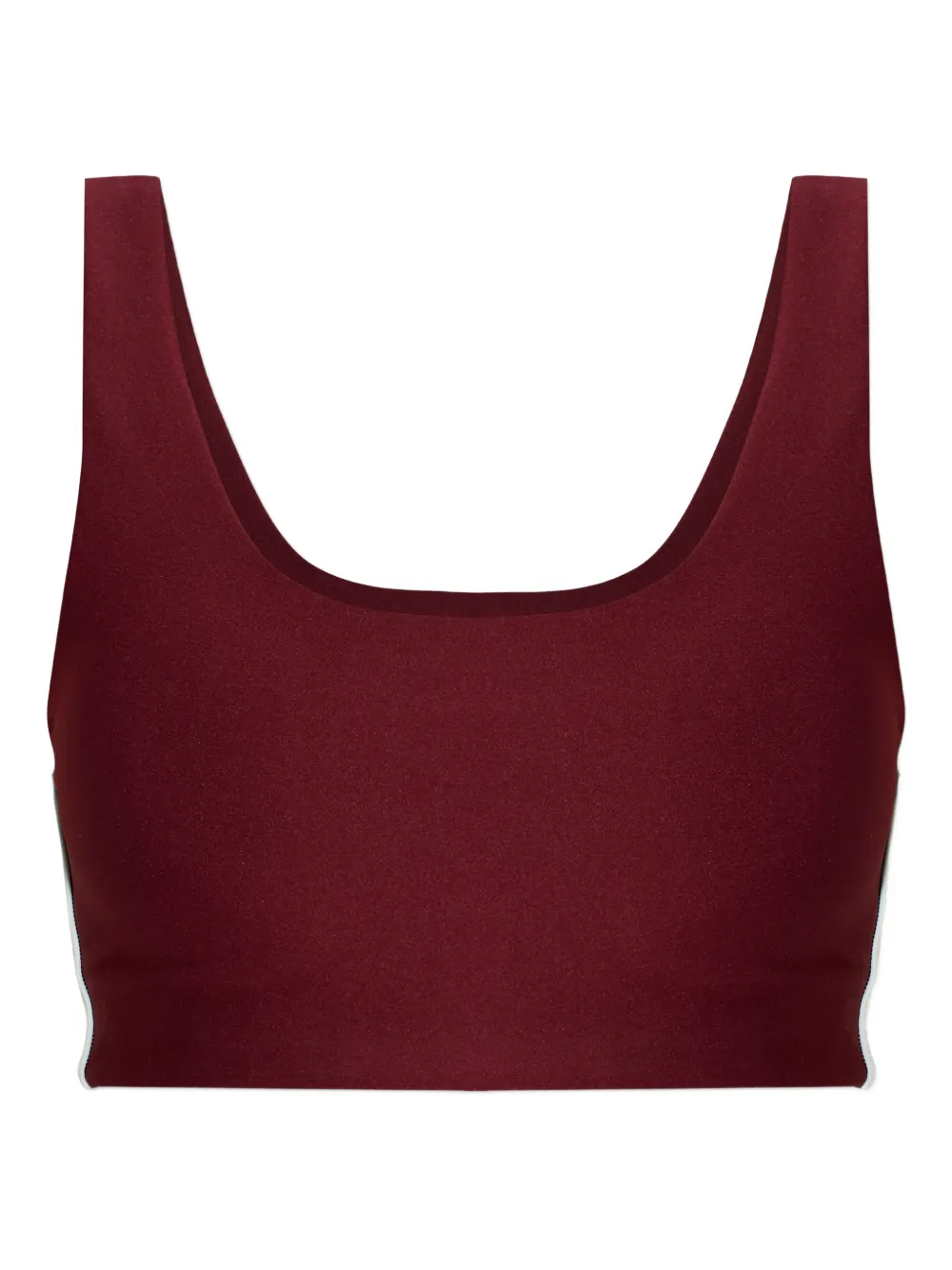 The Upside Oxford Stripe-detail Sports Bra In Burgundy