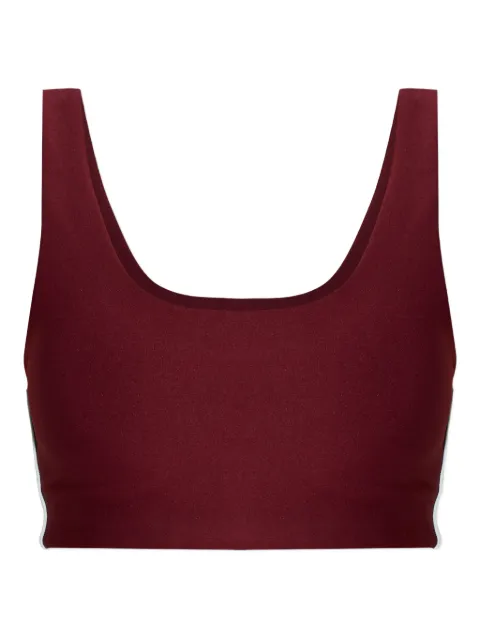 The Upside Oxford stripe-detail sports bra