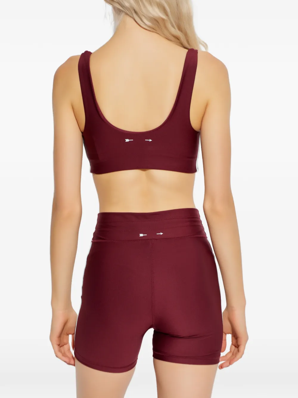 The Upside Oxford Stripe-detail Sports Bra In Burgundy