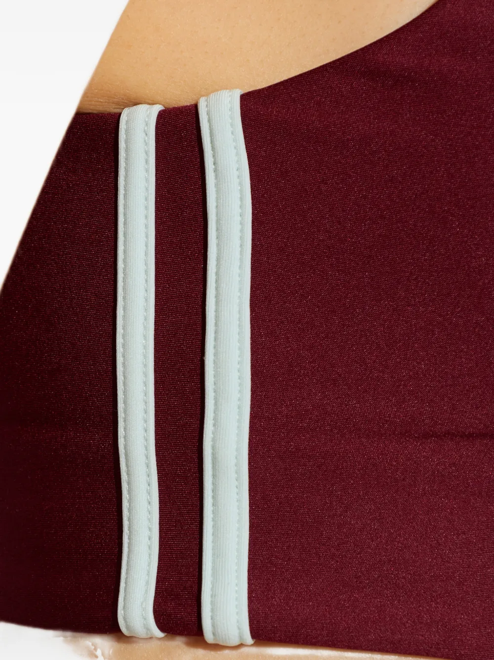 The Upside Oxford Stripe-detail Sports Bra In Burgundy