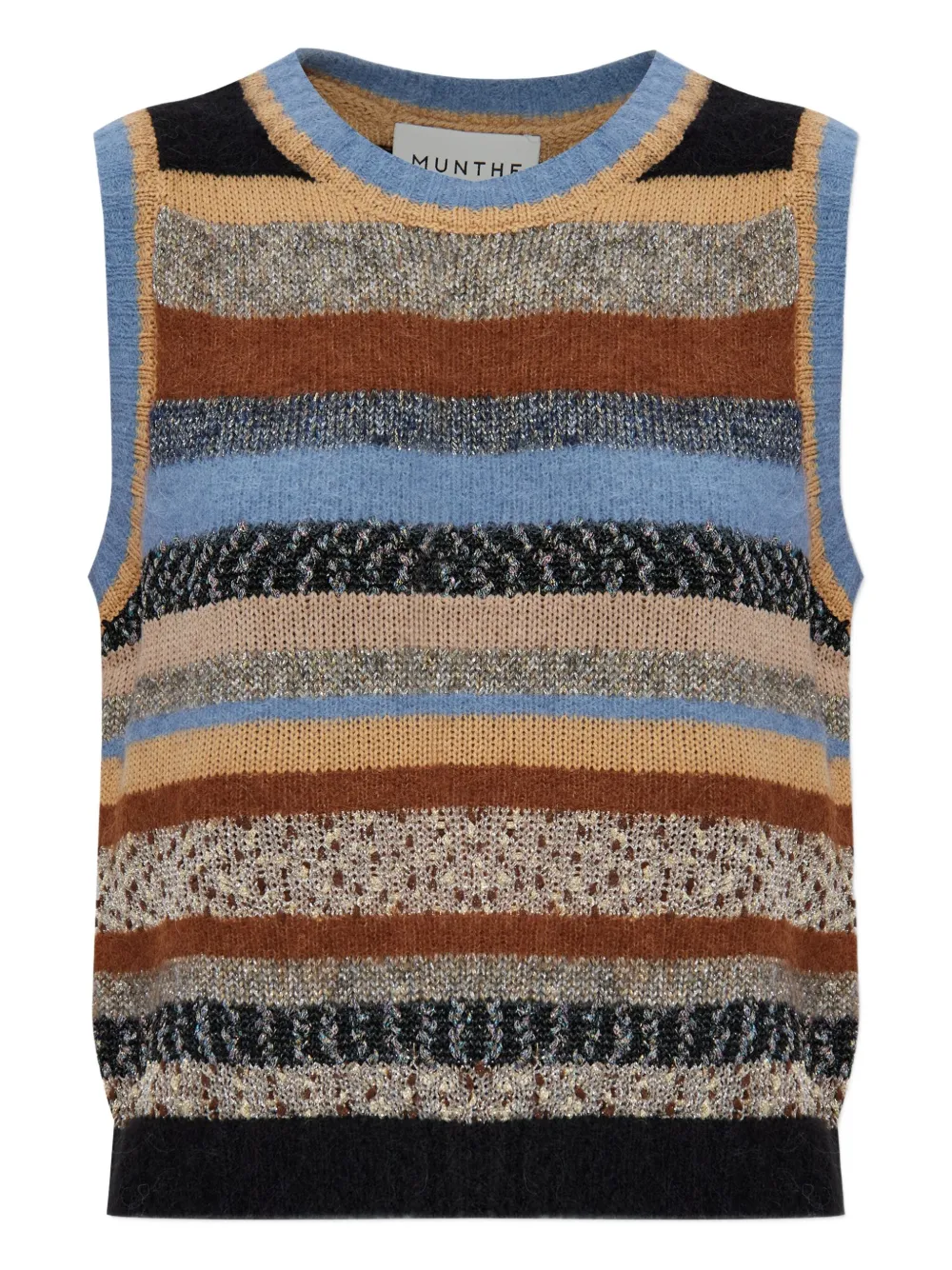 MUNTHE striped alpaca wool vest | Blue | Image 1