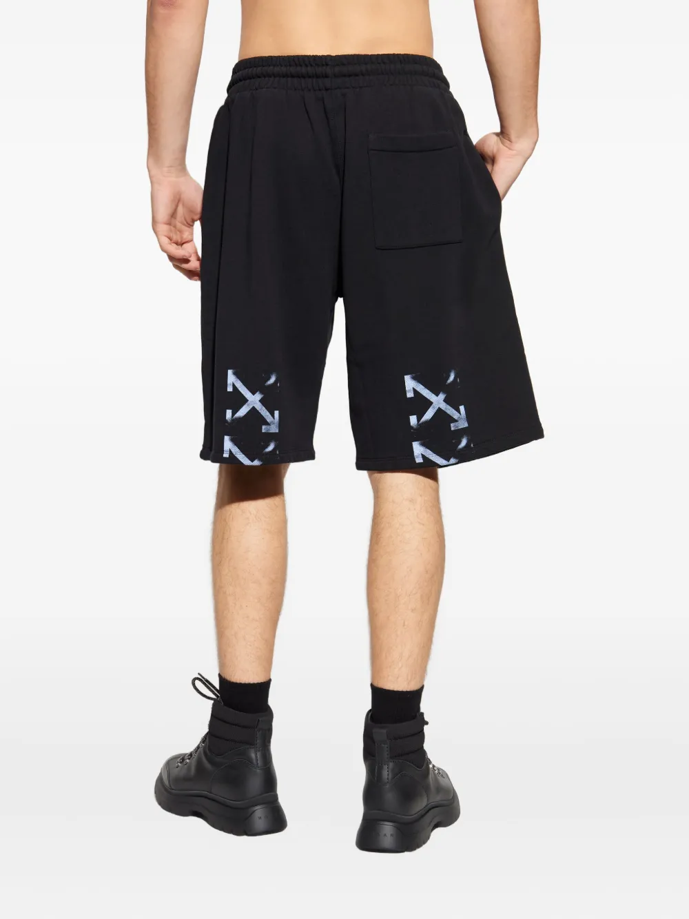 Off-white Drawstring Logo-print Shorts In Black