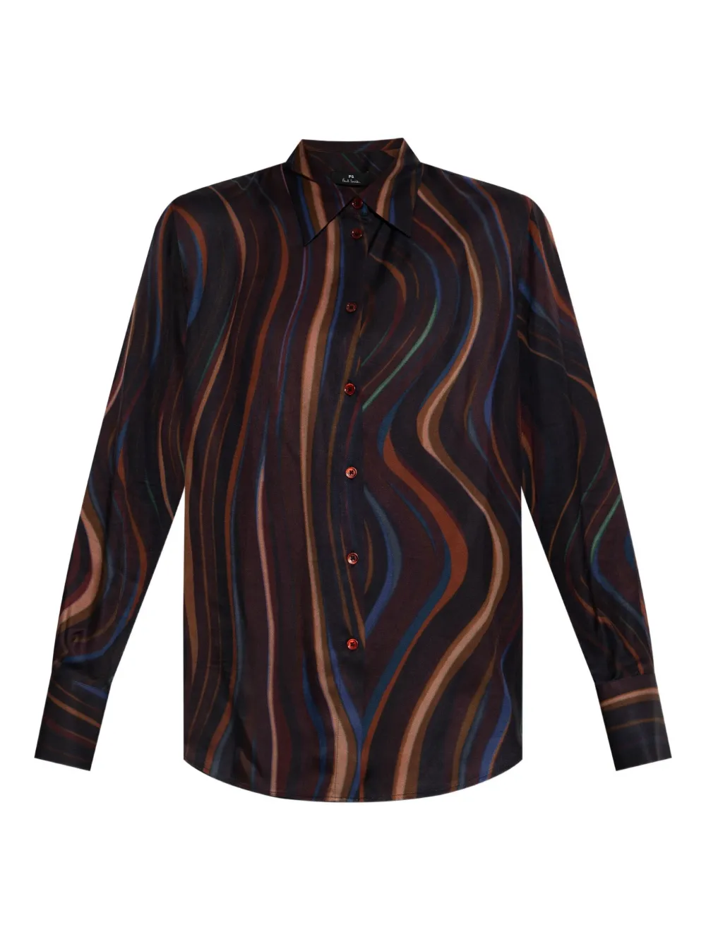 Ps By Paul Smith Wave-print Shirt In Black