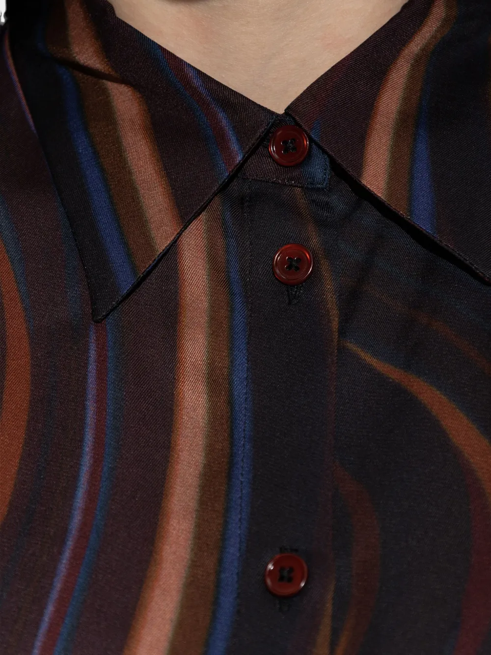 Ps By Paul Smith Wave-print Shirt In Black