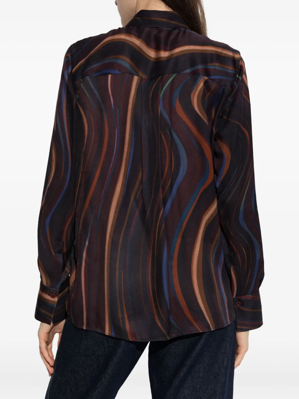 Ps By Paul Smith Wave-print Shirt In Black