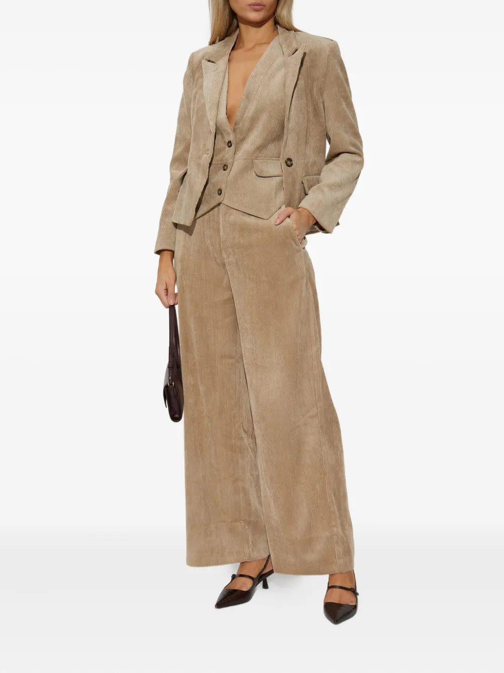 MUNTHE Ribfluwelen broek - Bruin