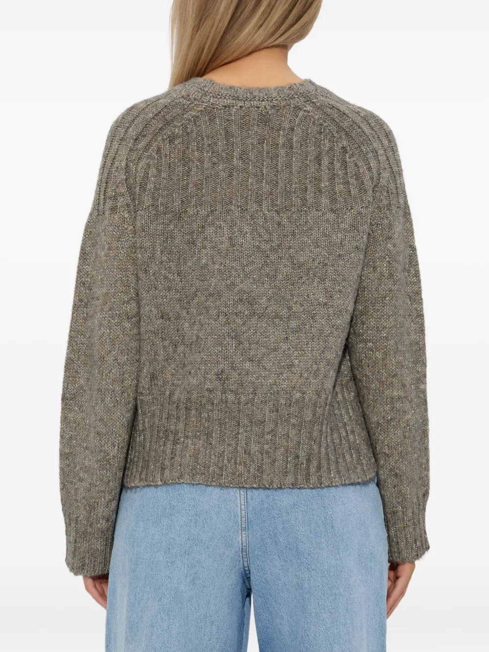 Munthe Ribbed Knit Sweater In Green