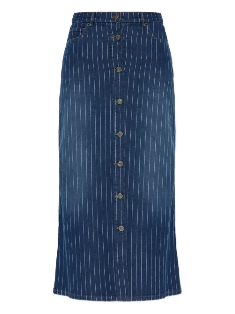 MUNTHE Livono pinstripe button-up skirt