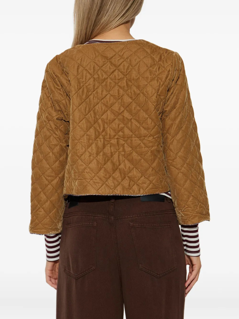 MUNTHE Lizetta gewatteerd fluwelen jack Geel