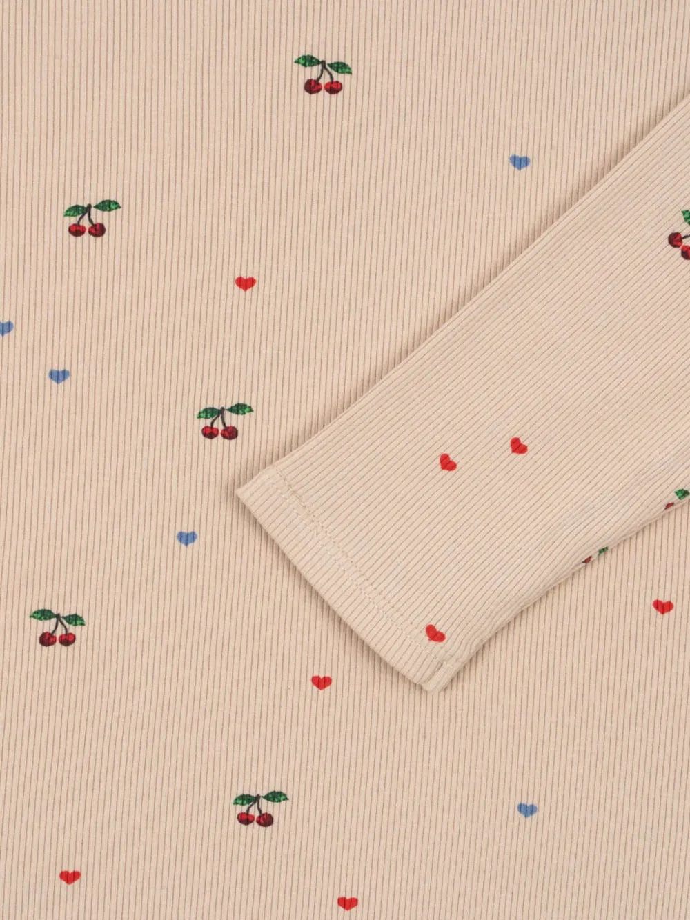 Konges Sløjd Ella T-shirt met kersenprint Beige